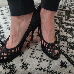 Betsey Johnson Black Strappy Stiletto Heels